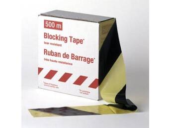 RUBAN BARRAGE JAUNE/NOIR 8CM/500M