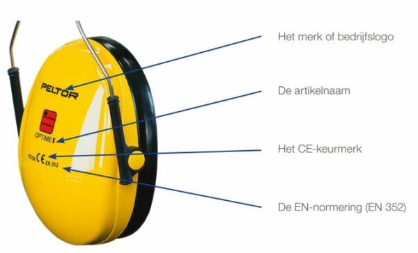 markering EN 352 oorkappen