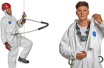 DuPont™ Tyvek® 500 HP protects both the wearer and their fall arrest harness