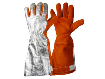 Gant tricot polyester paume latex protection mécanique orange XL