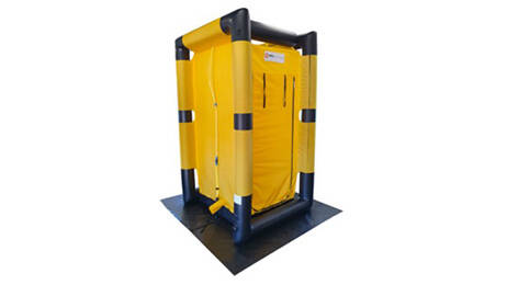 Decontamination showers for CBRN 