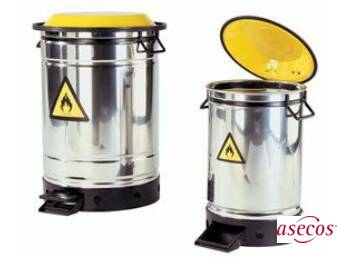 BAC A DECHET RONDE INOX 50L