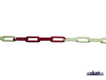 CHAINE PE 6MM 25M ROUGE/BLANC