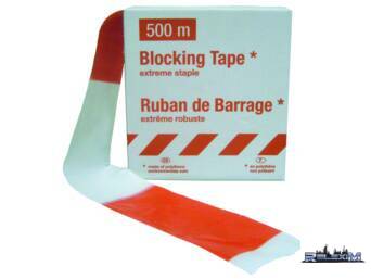 RUBAN BARRAGE ROUGE/BLANC 8CM/500M